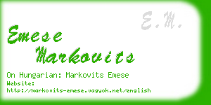 emese markovits business card